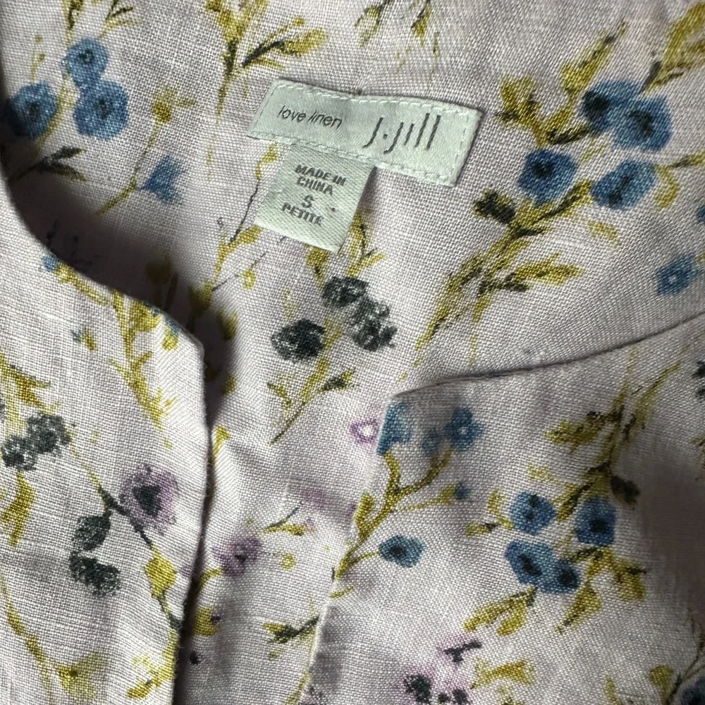 J. Jill Pale lilac Watercolor Vines Linen Dress - Picture 5 of 5